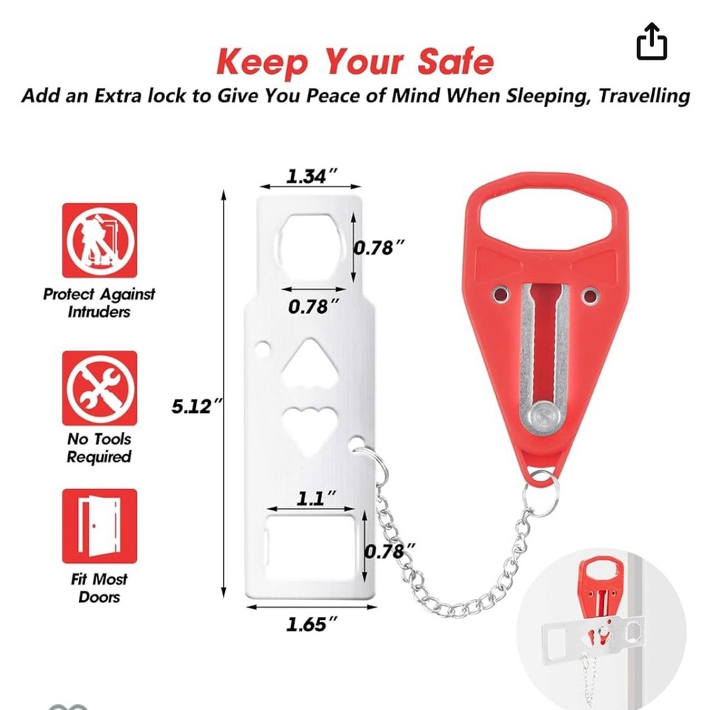 AceMining Portable Door Lock for Home Security and Door Lock for Travel